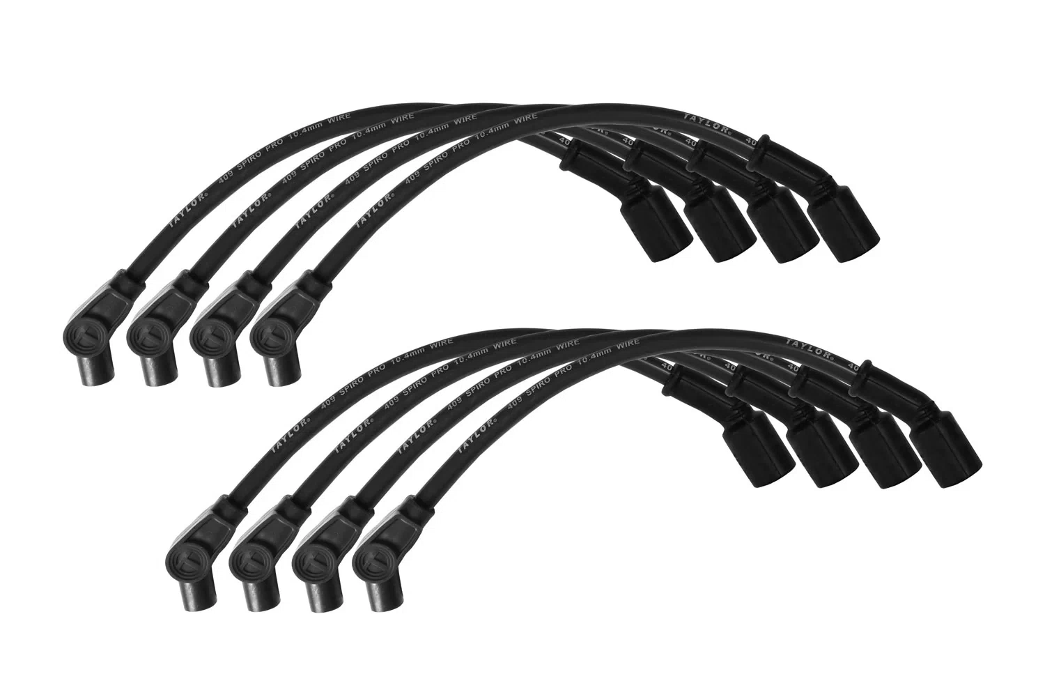Spark Plug Wire Set Universal 10.4mm Silicone Spiro Pro 409 409 135_ Black 79017